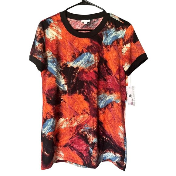 LuLaRoe Liv Simply Comfortable Women's Orange & Black Top - Picture 1 of 7